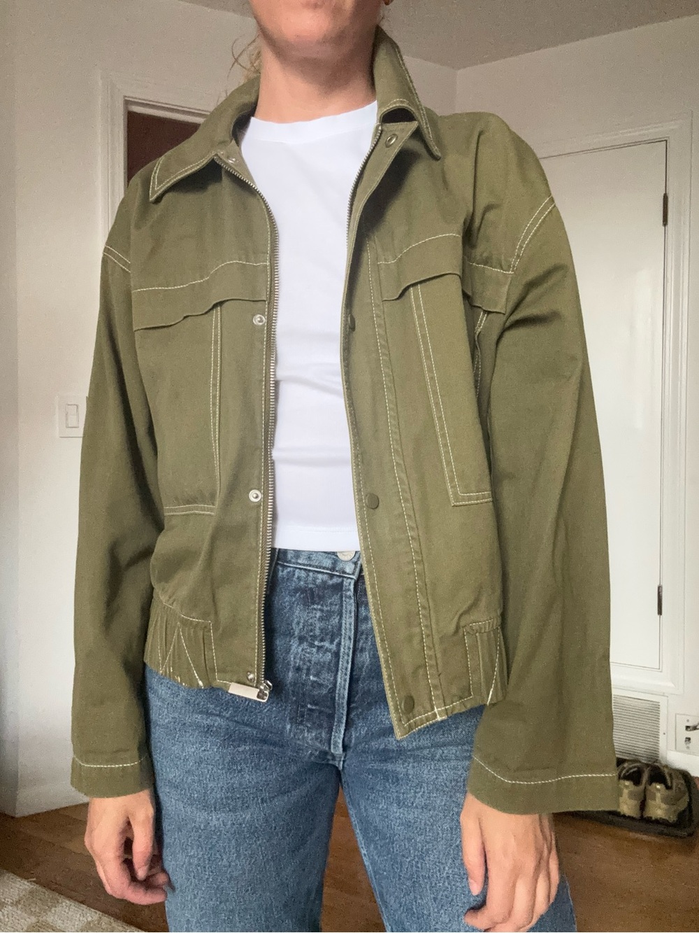 ZARA Olive Green Utility Jacket